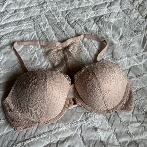 NWOT Auden Lace Halter Push Up Bra in Blush